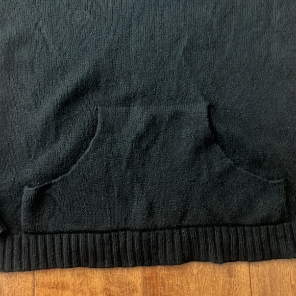 Banana Republic Turtle Neck Wool Blend Kangaroo Pocket Black Sweater Size M - Picture 4 of 8